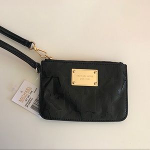 Michael Kors Jet Set black Glossy Wristlet